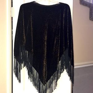 Leopard Print Velvet Shawl/Poncho